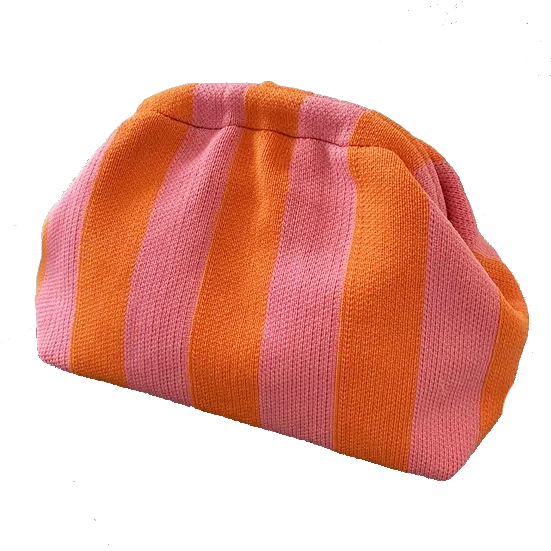Pink Orange Striped Clutch