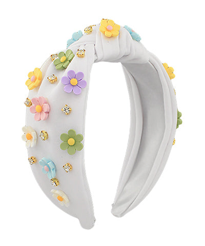 Easter Flower and Jewel Knot Headband