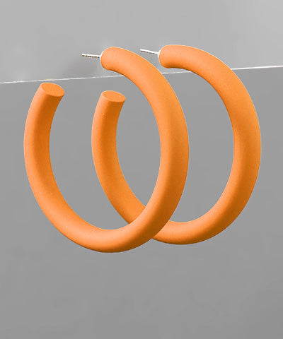 Orange Solid Hoops