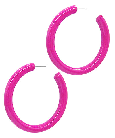 Magenta Acrylic Hoops