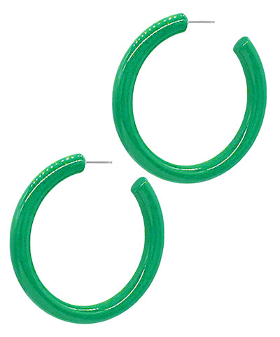 Green Acrylic Hoops