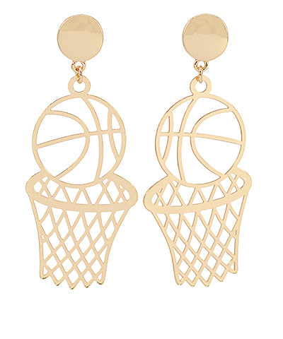 Basketball and Net Filigree Earrings