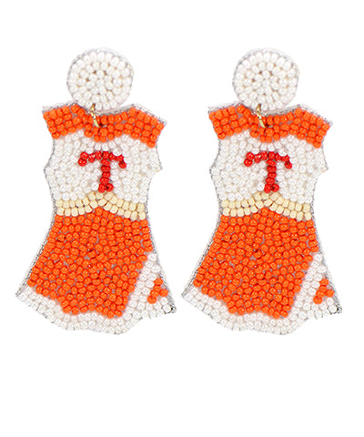 Game Day Cheer Uniform Beaded Earrings