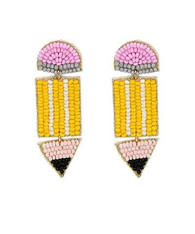 Beaded Pencil Earrings