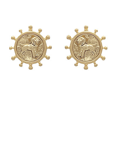 Smokey Dotted Coin Earrings
