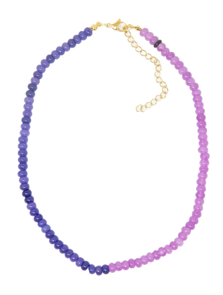 Purple and Lavender Glass Stone Necklace