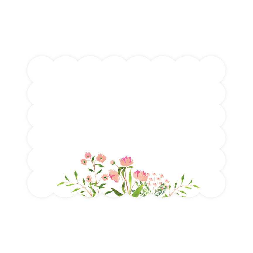 Peony Scallop Flat Notes - Set of 12