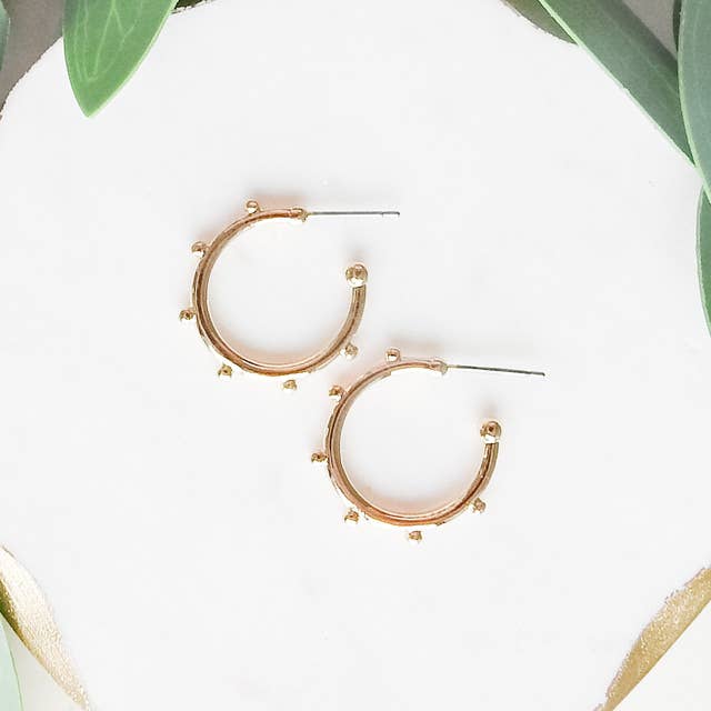 Dotted Gold Hoop